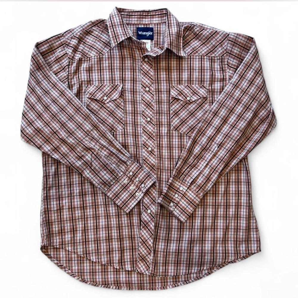 Wrangler Men's Brown Plaid Shirt
